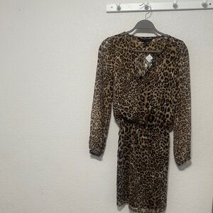White House Black Market Animal Print Midi Dress